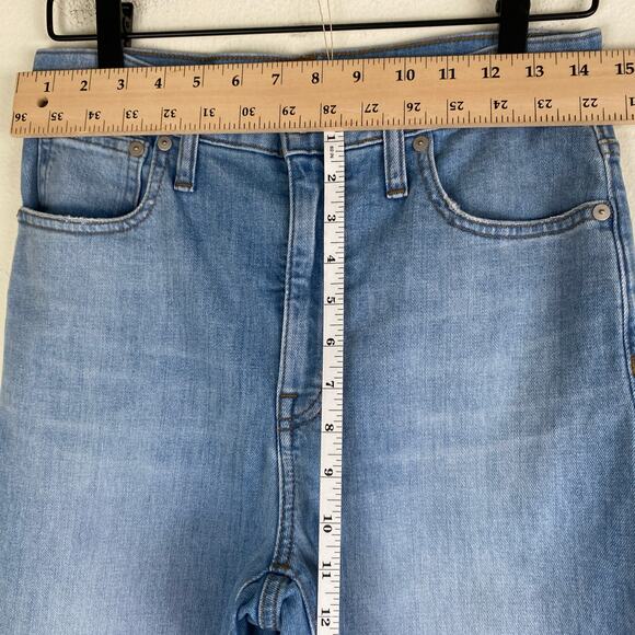 Madewell Slim Wide Leg Jeans Size 27 Eastwick Blue Crop Stretch Denim Staple - Picture 13 of 14